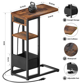 Yuede three layer storage table offers space for books and devices
