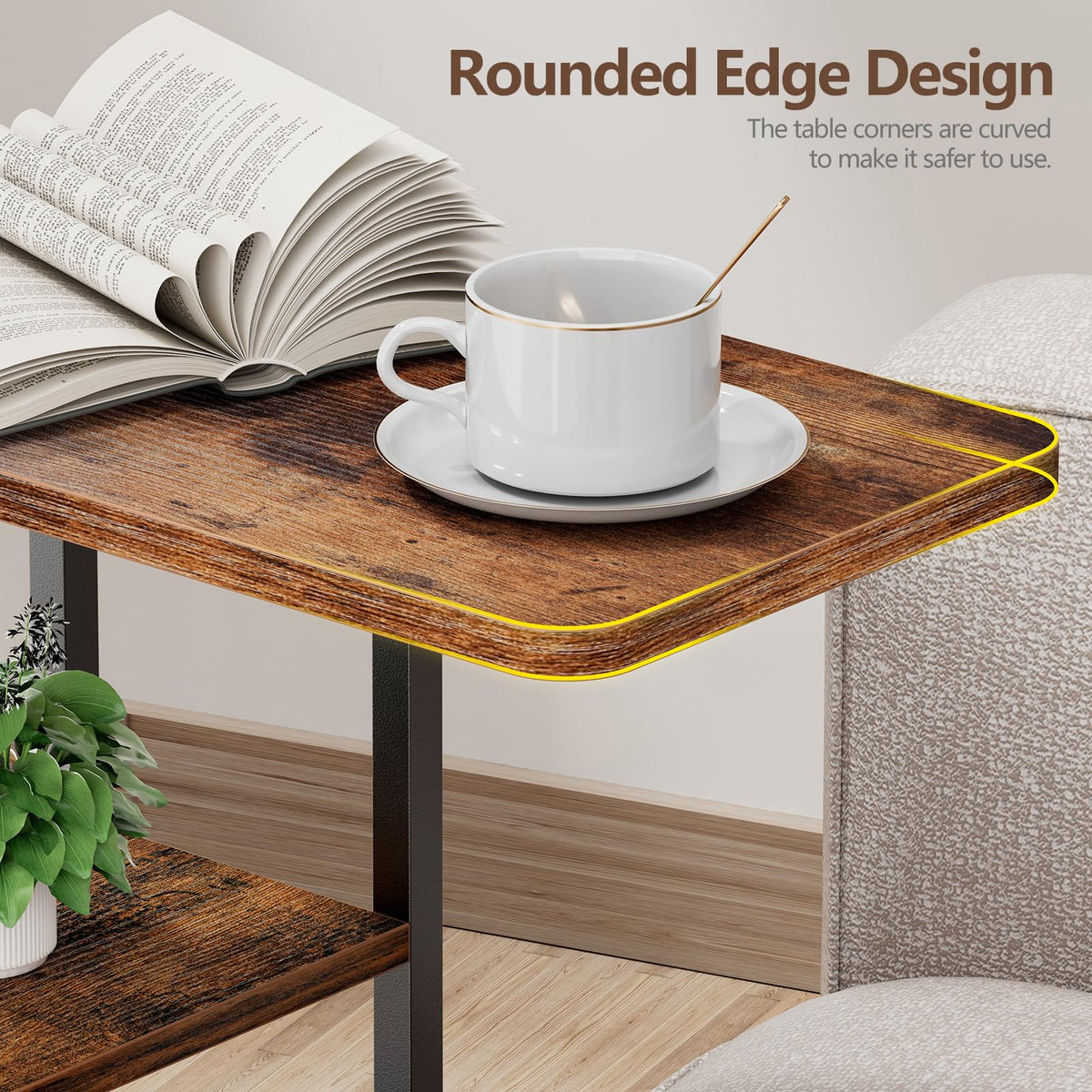 Yuede under sofa table helps keep living areas tidy