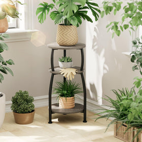 Yuede wood-look panel metal frames table blends rustic texture with modern stability.