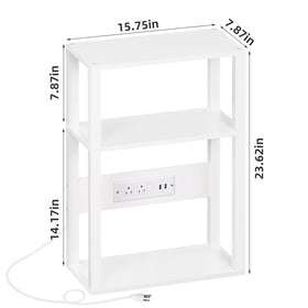 YUFAM bottom shelf storage on a compact side table