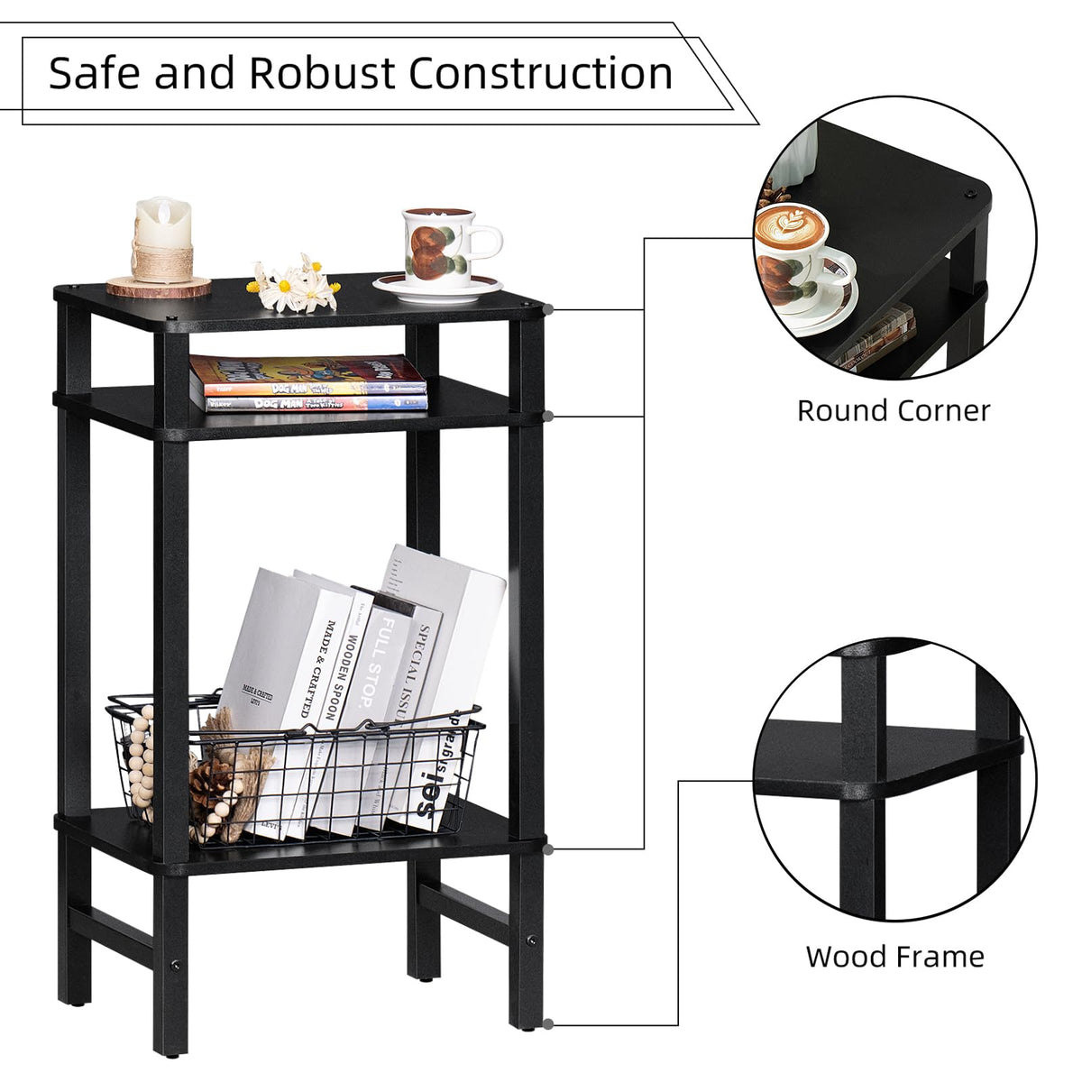 YUFAM black finish complements modern interiors with a sleek look.