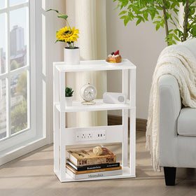 YUFAM nightstand with USB ports for organized charging