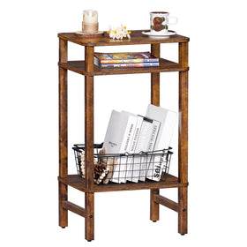 YUFAM side table tall end table showcasing sturdy 3-tier storage for living rooms