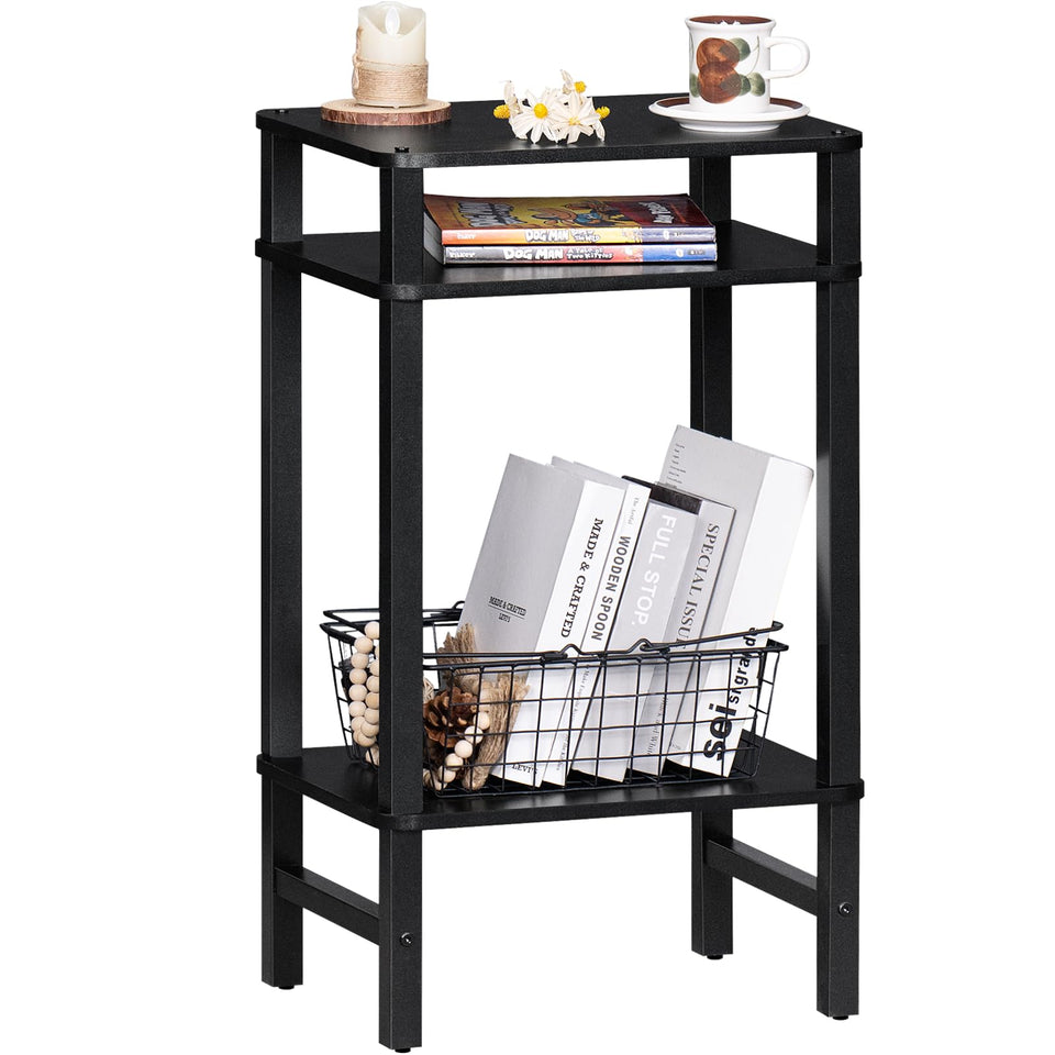 YUFAM tall side table with top panel for organized living spaces.