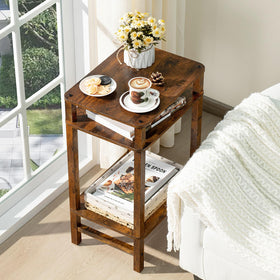 YUFAM tall nightstand at 27.75 inches height keeps essentials within reach