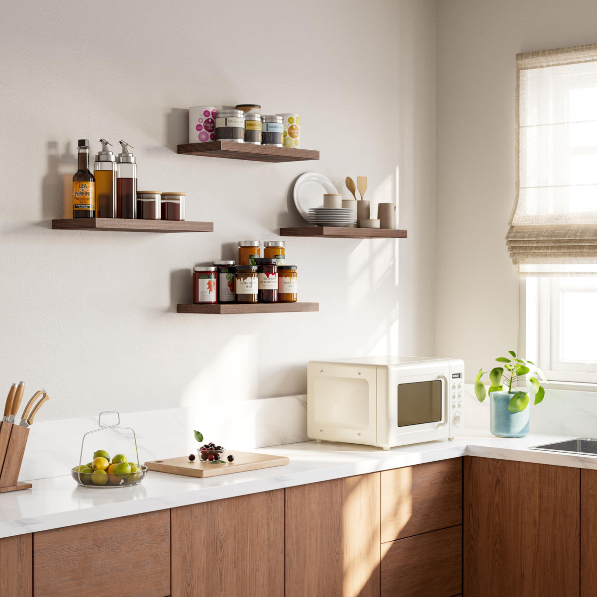 YUFLINX bathroom shelves provide compact storage in small spaces