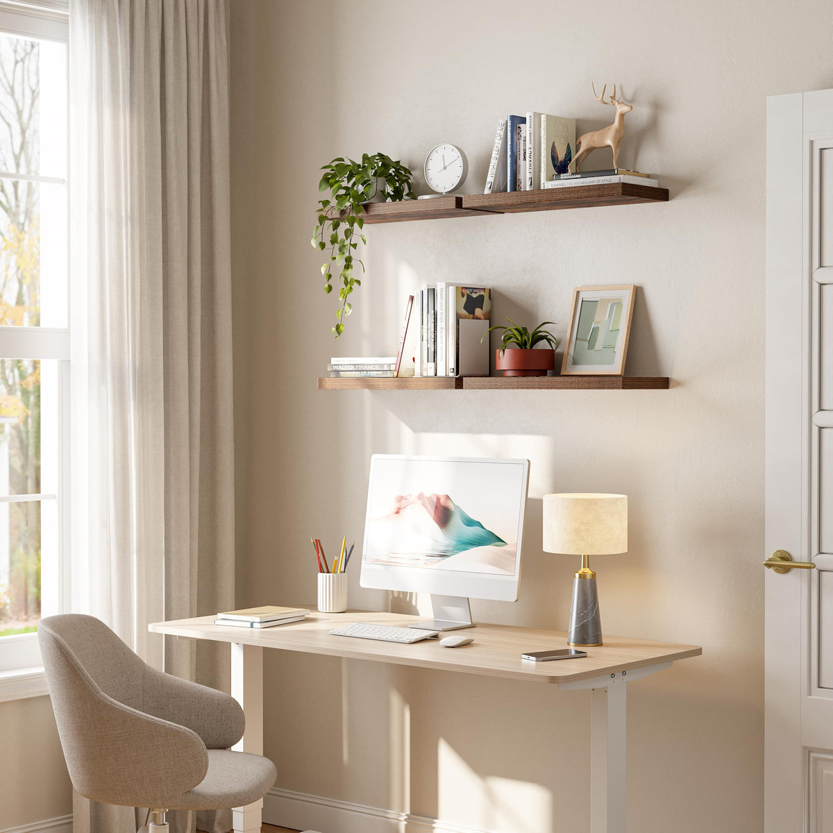 YUFLINX floating shelves suitable for kitchen or living room storage and decor