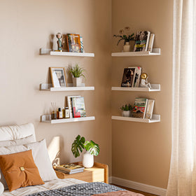 YUFLINX six-pack shelves offer flexible room organization.