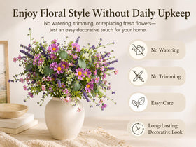 YUGALI cozy living-room decor enhances dining and entryway ambiance with florals.