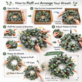 Natural grapevine base featured on the YUGALI wreath for farmhouse charm.