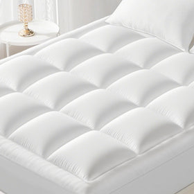 YUGYVOB full-size topper with 7D spiral fiber for plush, responsive comfort