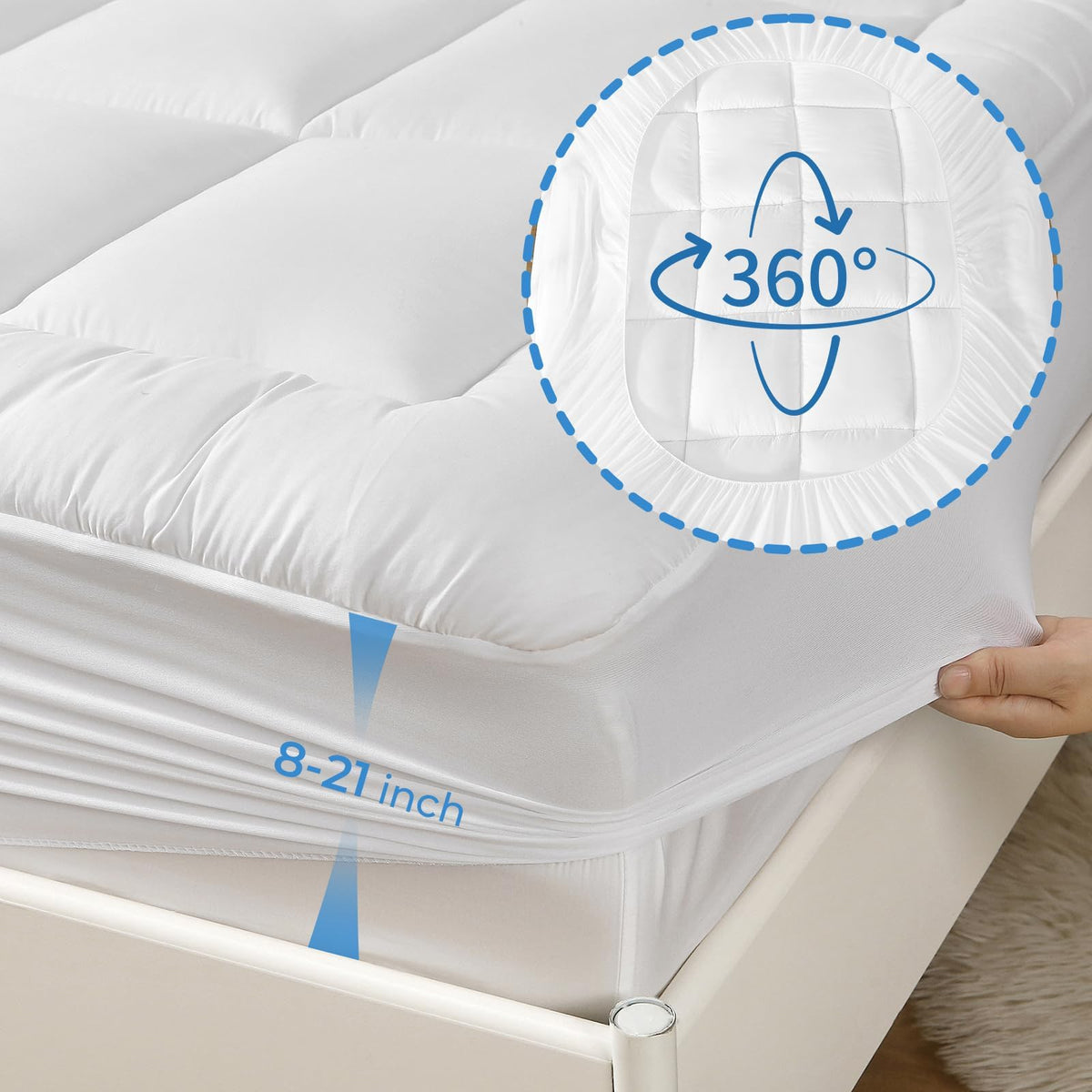 YUGYVOB machine-washable topper simplifies care and keeps fluff