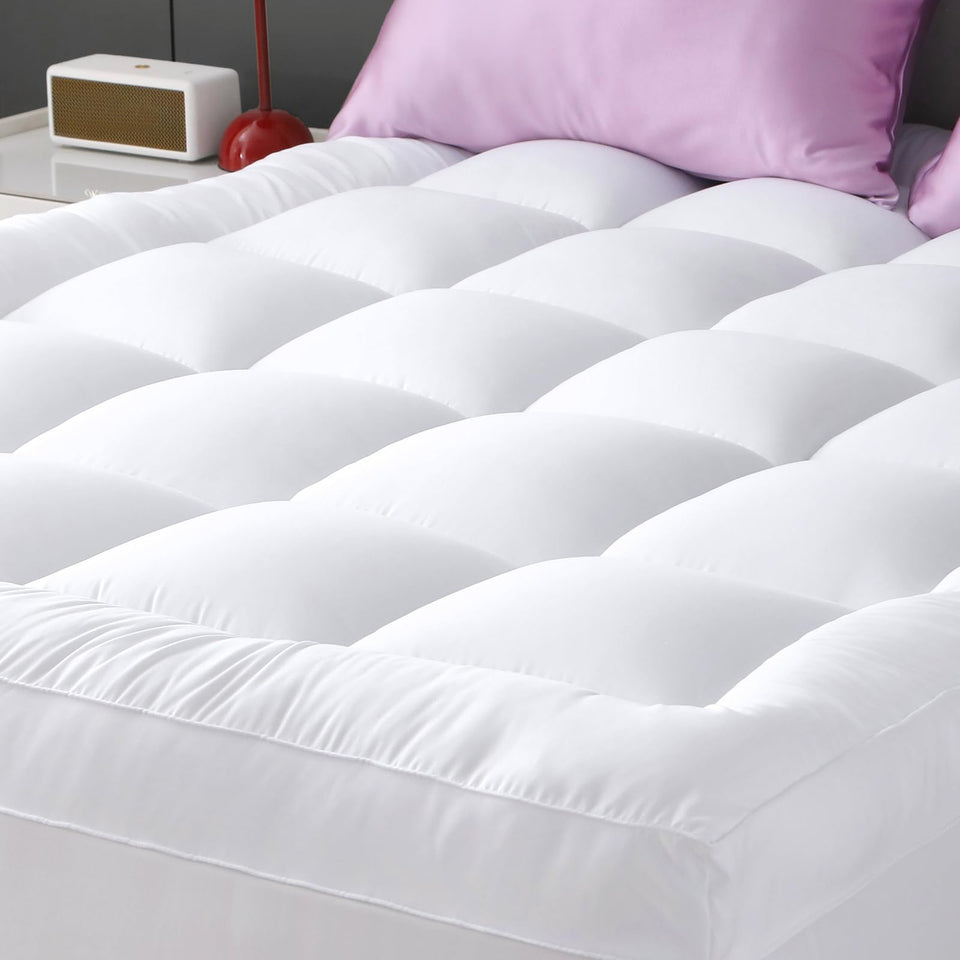 YUGYVOB mattress pad extra thick topper adds plush comfort to your bed