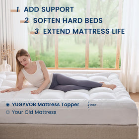 YUGYVOB machine-washable topper for easy care
