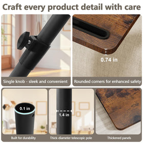 YUHFERA armrest table with built-in phone slot for quick access.