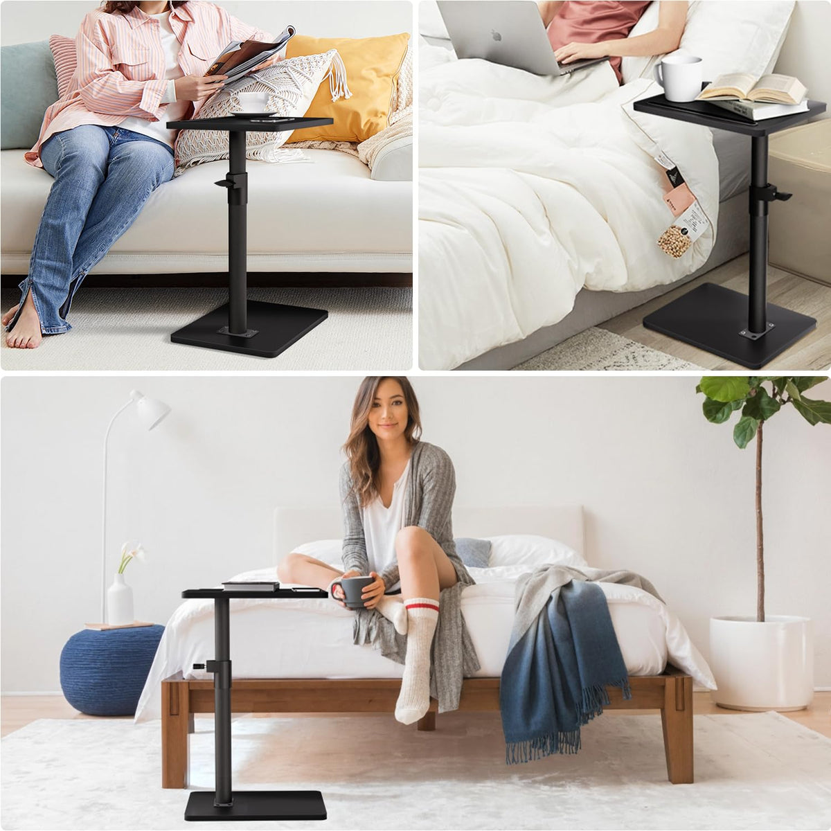 YUHFERA space-saving end table fits beside couches in small living spaces