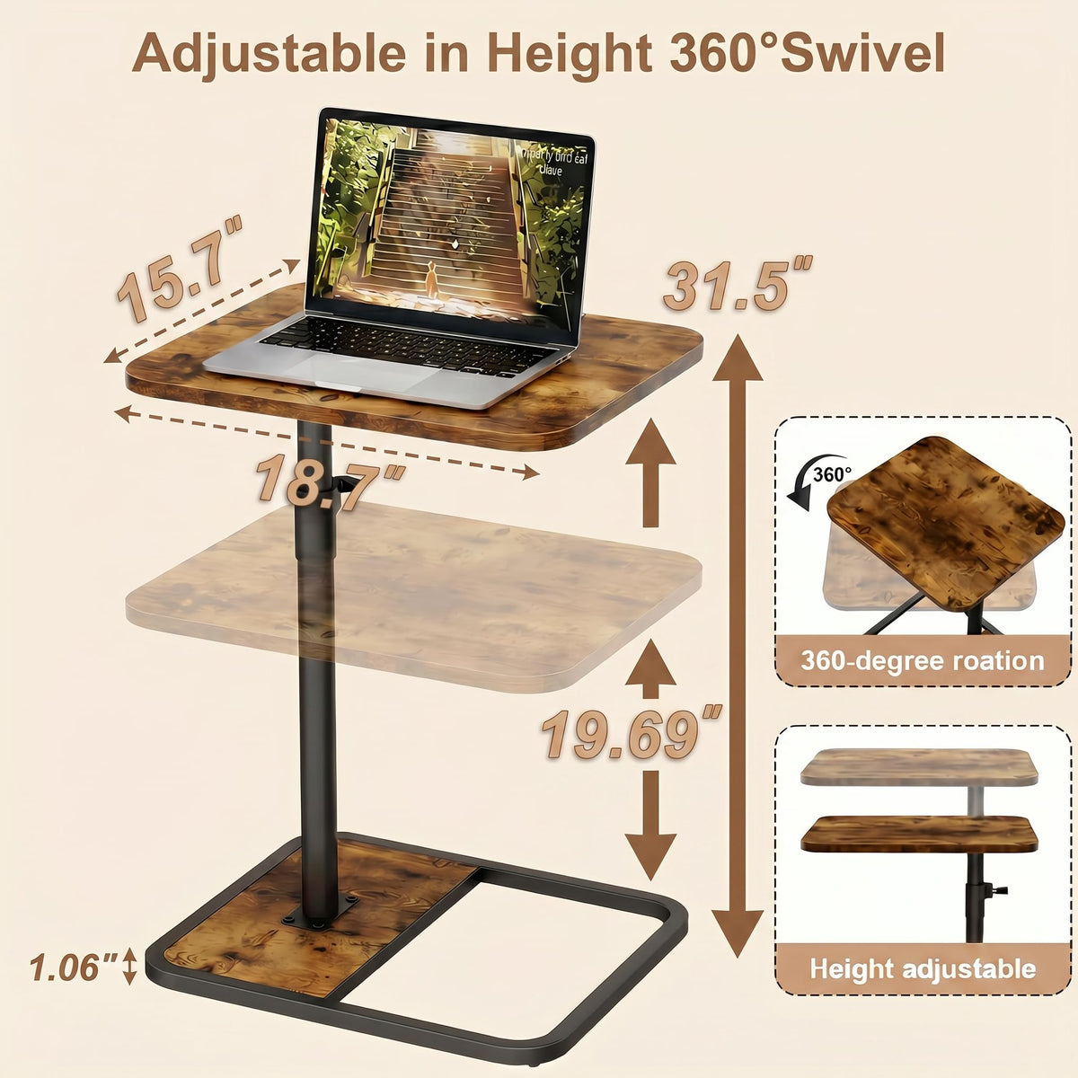 YUHFERA sturdy C-shaped design optimizes small-space use.