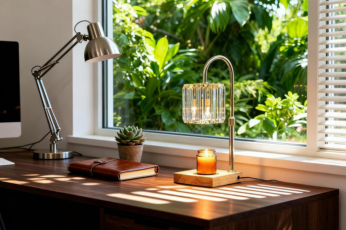 Yuichoy warmer enhances ambiance in a cozy reading nook