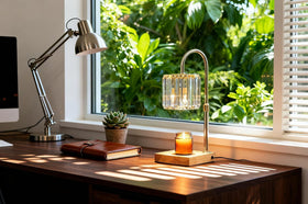 Yuichoy warmer enhances ambiance in a cozy reading nook
