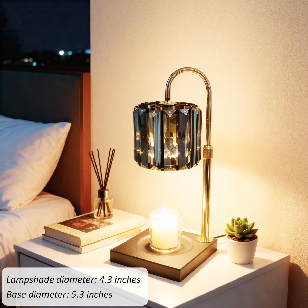 Yuichoy Candle Warmer Lamp dimmable brightness for customizable scent release