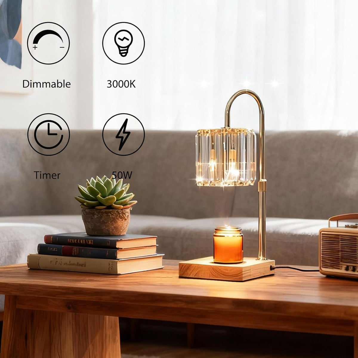 Top-down melting action of Yuichoy lamp releases fragrance without flame