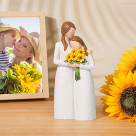 Yuideary daughter holding sunflowers, a warm detail for heartfelt home decor.