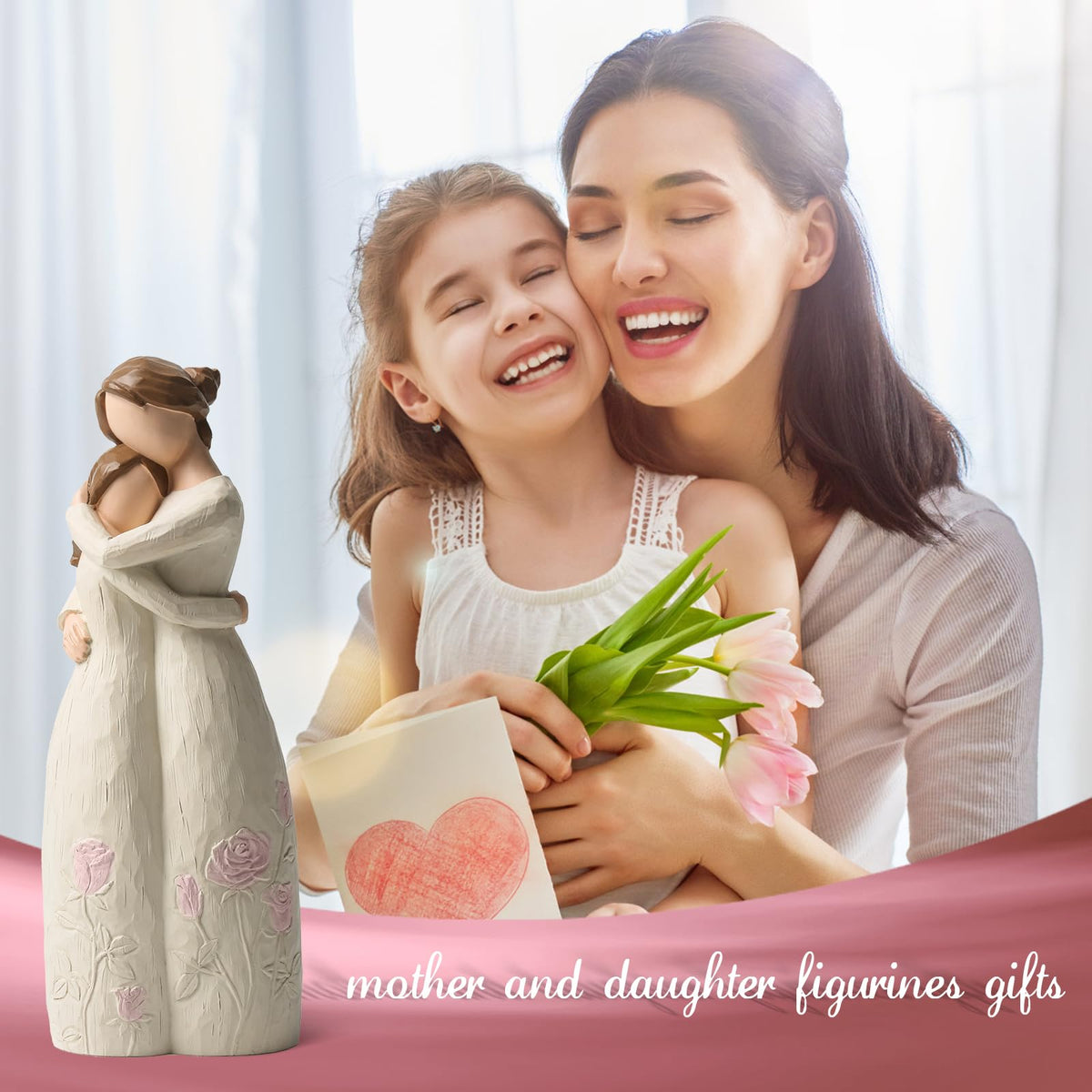 Yuideary figurine angled view shows graceful pose, perfect for display in living rooms.