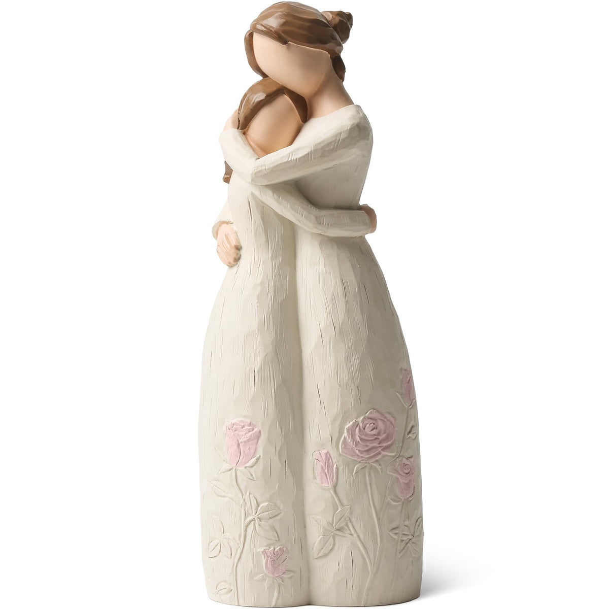 Yuideary Mother Embracing Daughter figurine close-up reveals lifelike details for heartfelt gifting.