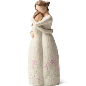 Yuideary Mother Embracing Daughter figurine close-up reveals lifelike details for heartfelt gifting.