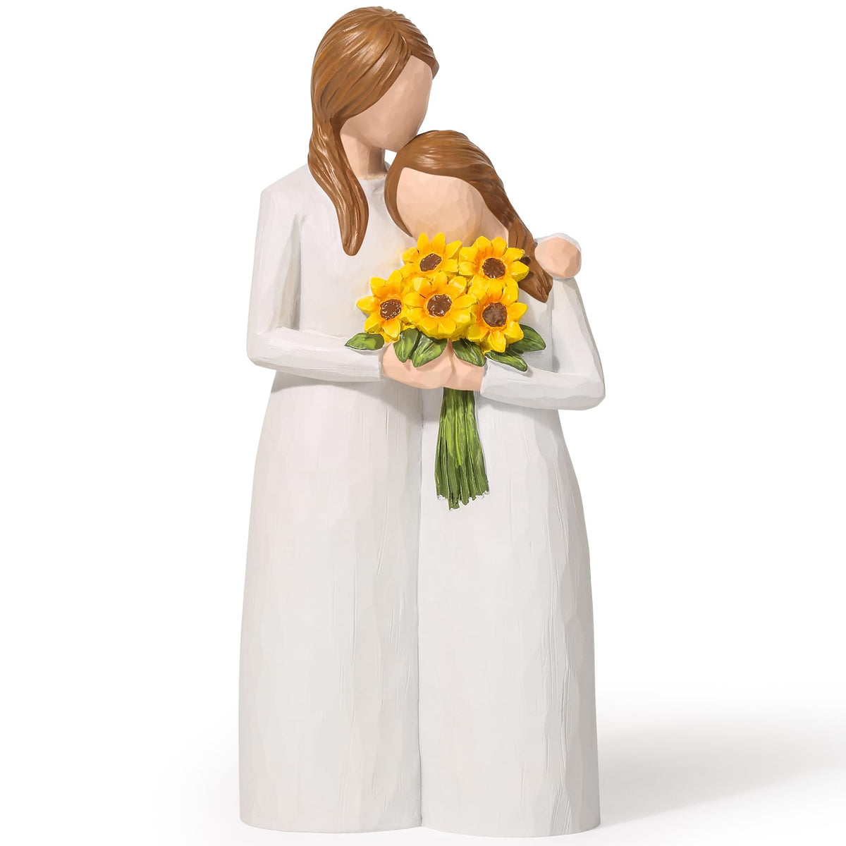 Yuideary sunflower mother-daughter figurine in an embrace, a touching keepsake.