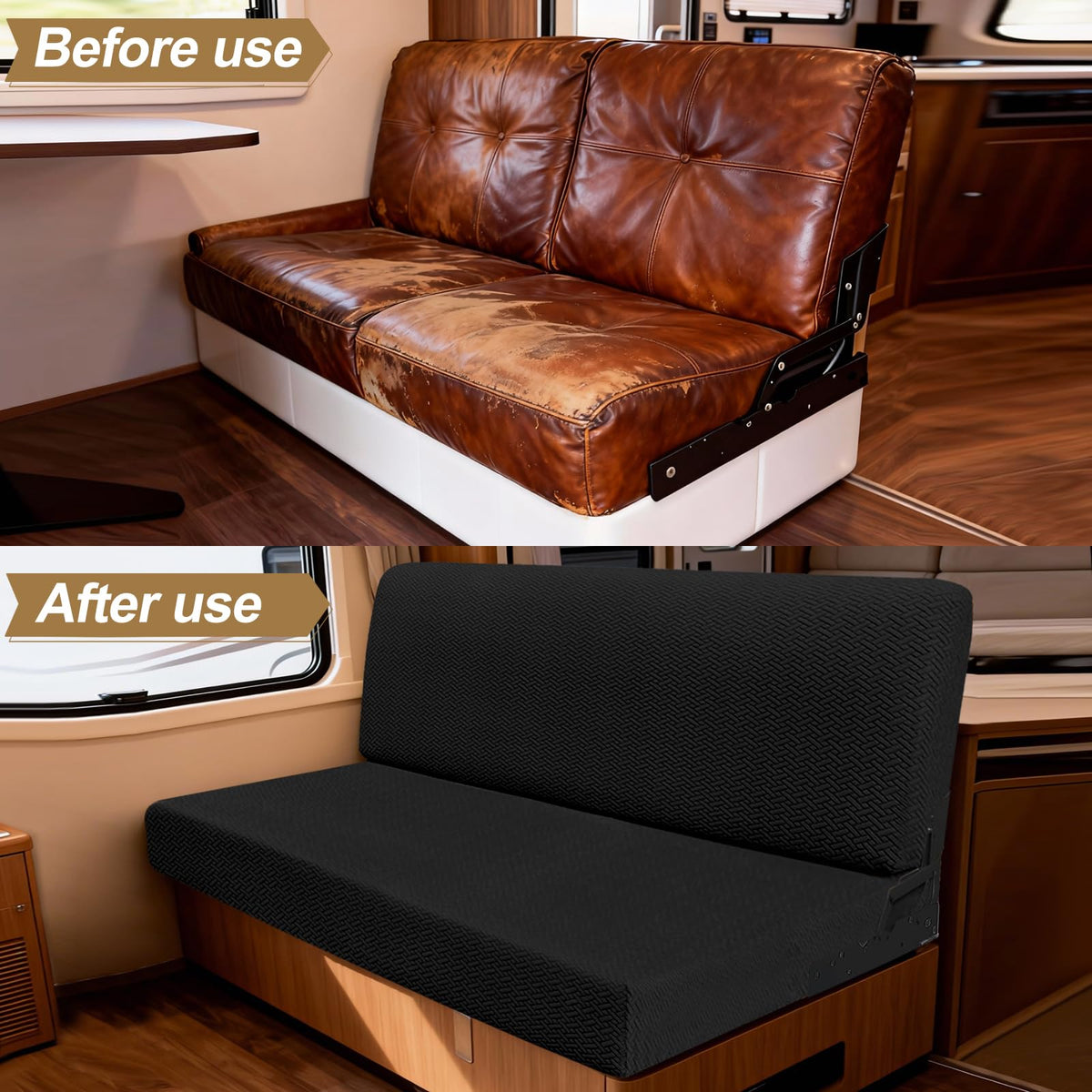 YUJIASH rv couch cover bottom safety strap prevents slipping