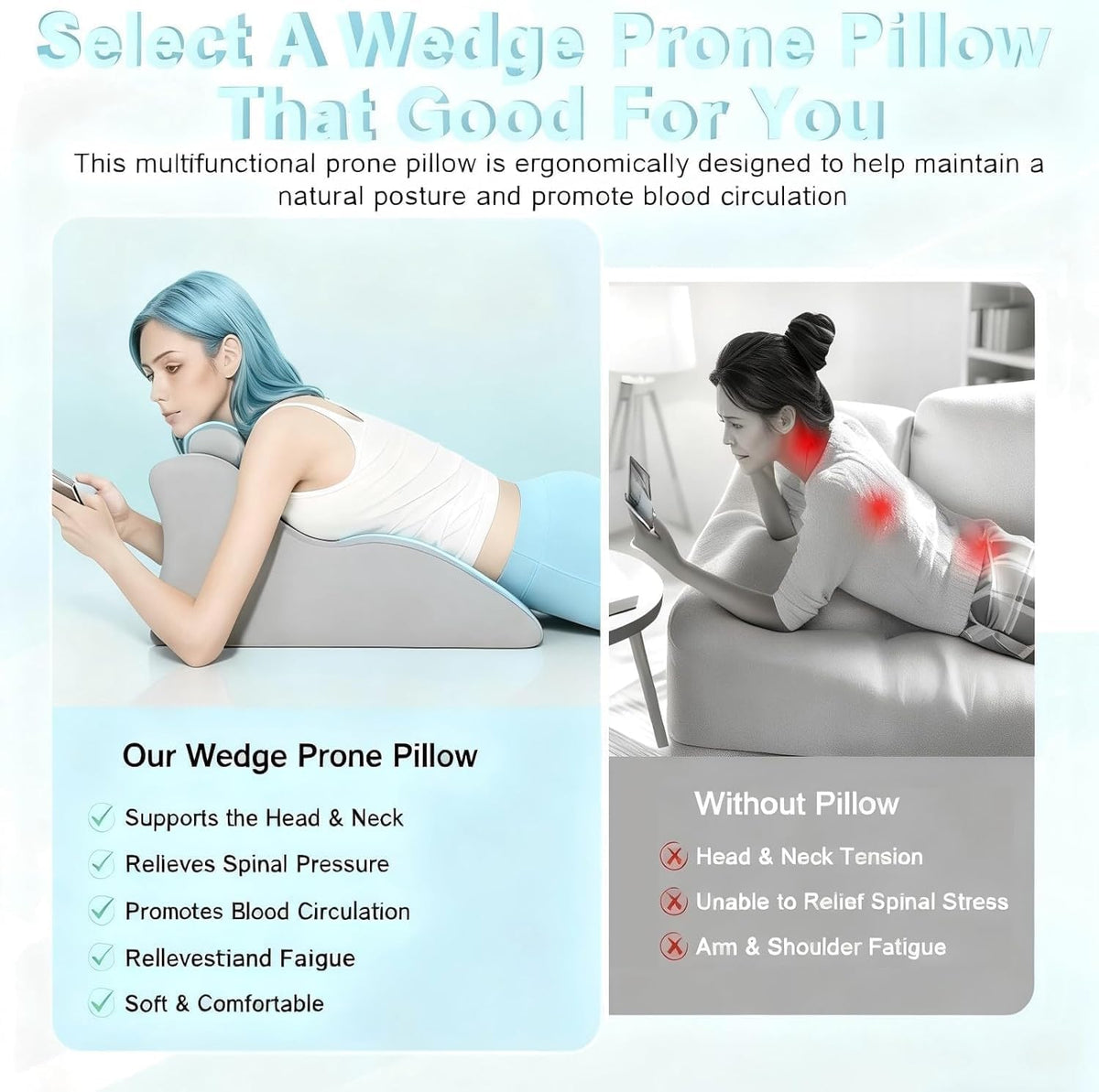 Yukashop large body pillow full-body support for reading and lounging.