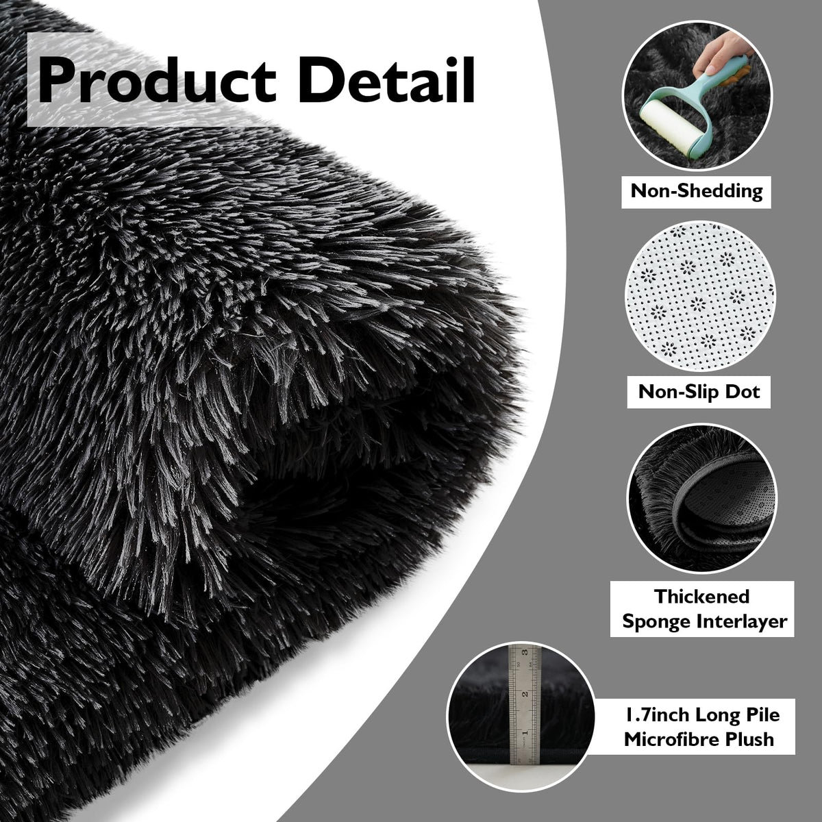 Yulidayang soft plush rug offers cozy texture for bedroom comfort.