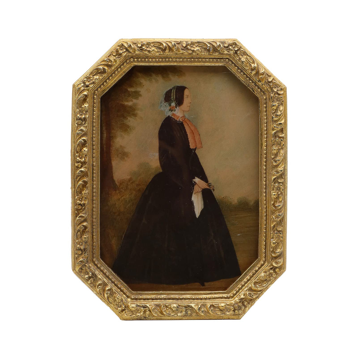 YULINK 5x7 vintage octagon frame front view shows ornate antique gold detailing.