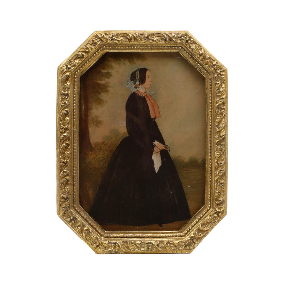 YULINK 5x7 vintage octagon frame front view shows ornate antique gold detailing.