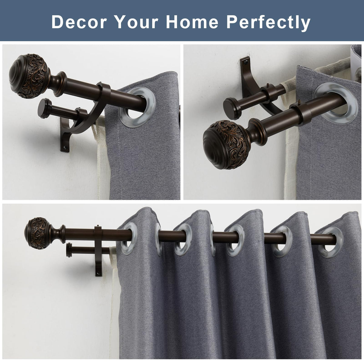 YuMierle antique bronze finish rod offers timeless style and durable performance.