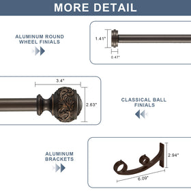 YuMierle back 5/8-inch rod is ideal for sheer panels and light filtration.