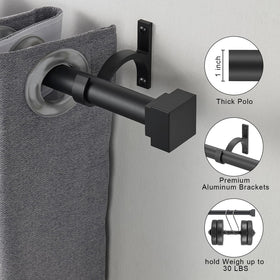 YuMierle square aluminum finials add modern style and sturdy presence.