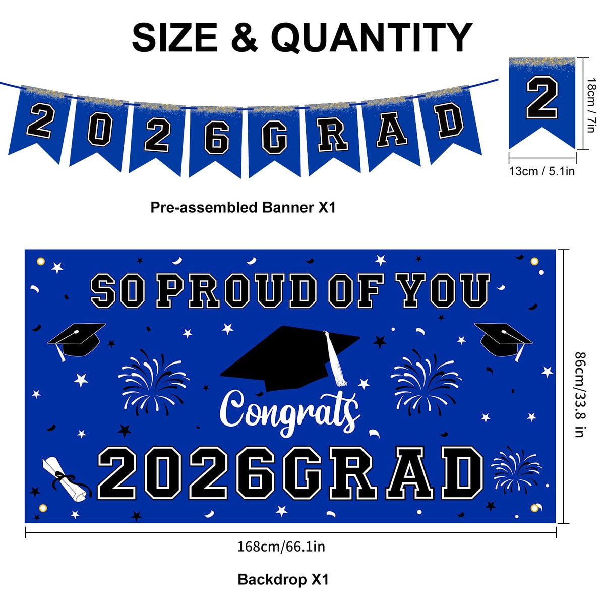 Yunfan 12in balloons add festive blue accents to graduation celebrations.