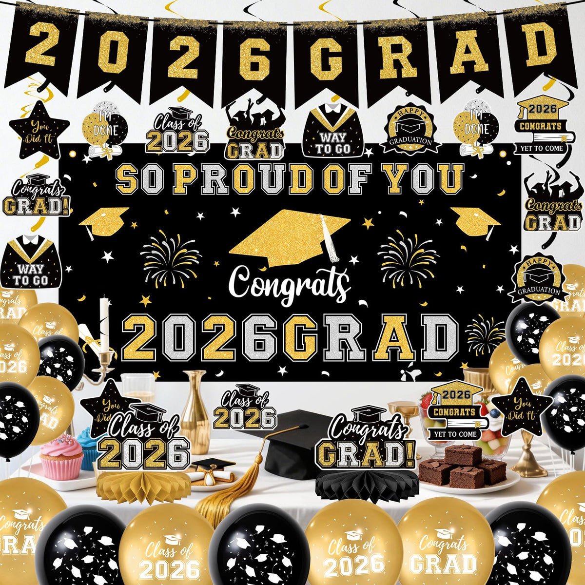 Yunfan 66x34 inch backdrop serves as a dramatic graduation photo backdrop