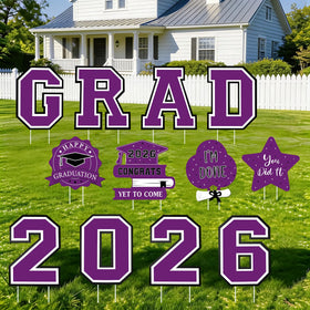 Yunfan 2026 graduation caps yard sign for outdoor celebration