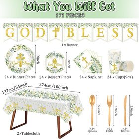 Yungyan 9-inch dinner plates in green and gold for formal tables