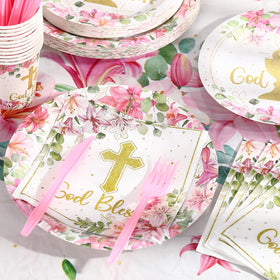 Yungyan God Bless baptism dinner plates 9in: elegant, reliable tableware for main courses