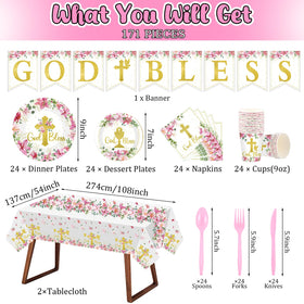Yungyan God Bless baptism napkins: soft accents to complete the table setting
