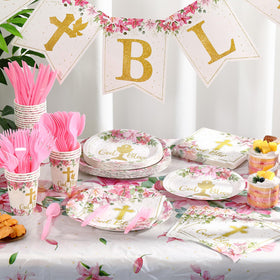 Yungyan God Bless baptism plastic cutlery: disposable, sturdy utensils for easy cleanup