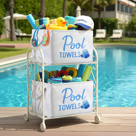 Yungyan pool towel storage basket folded for easy transport