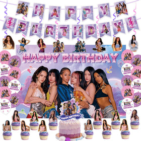 YUNKELIU birthday banner for fan celebrations in purple pink tones