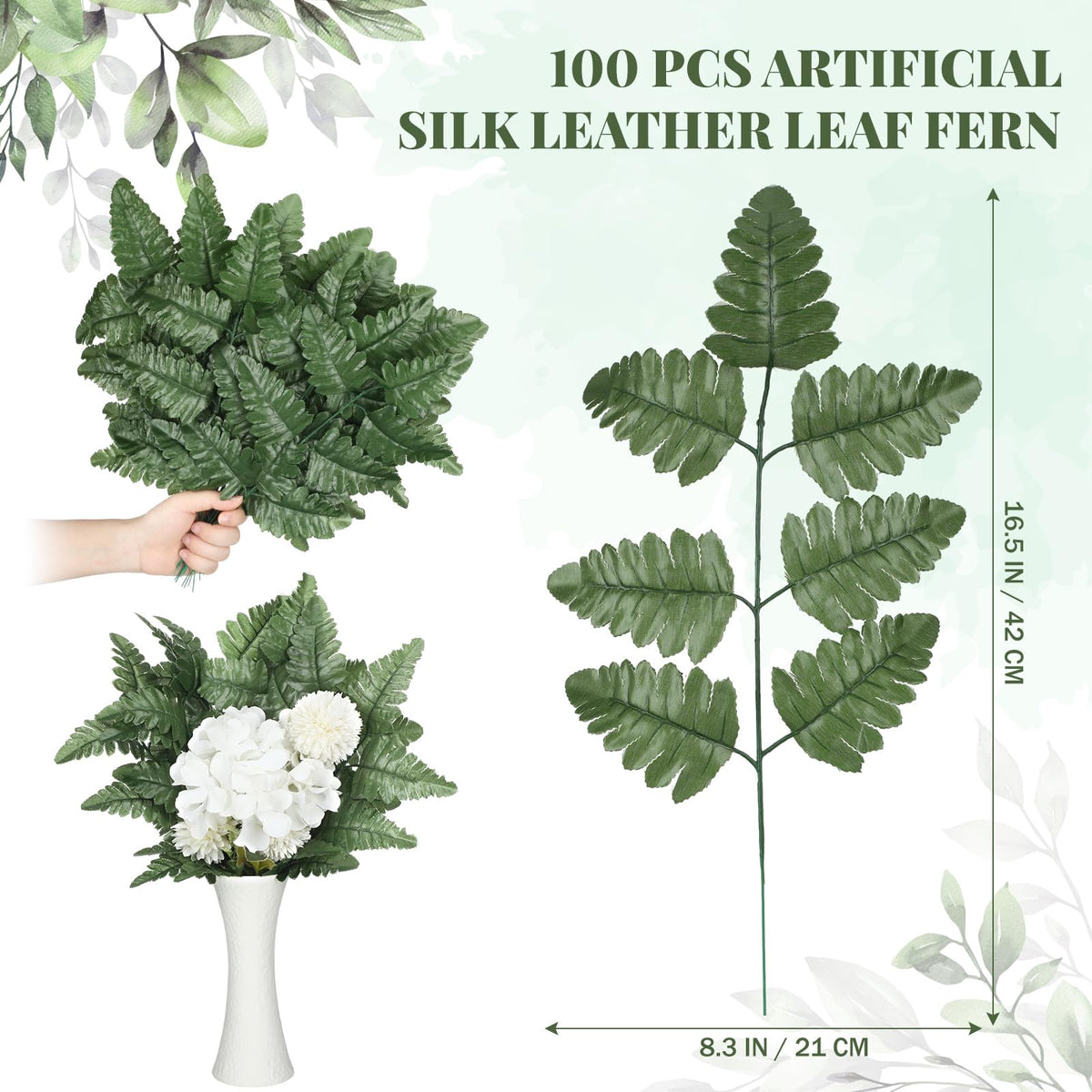 Yunlly artificial silk fern leaves add lifelike texture to arrangements.