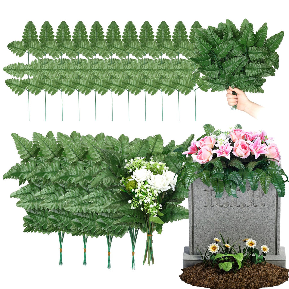Yunlly fern picks bulk 100-pack for large-scale cemetery displays.