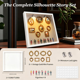 YunPuff gold mini frames and figurines display, curated keepsakes for milestones